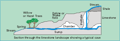 cross-section through cave