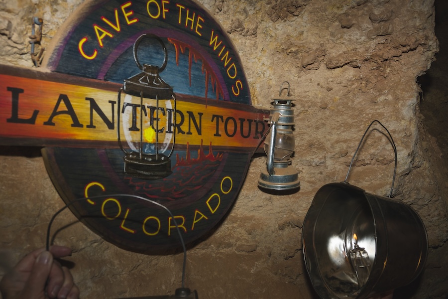 Cave of the Winds haunted Lantern sign in the cave